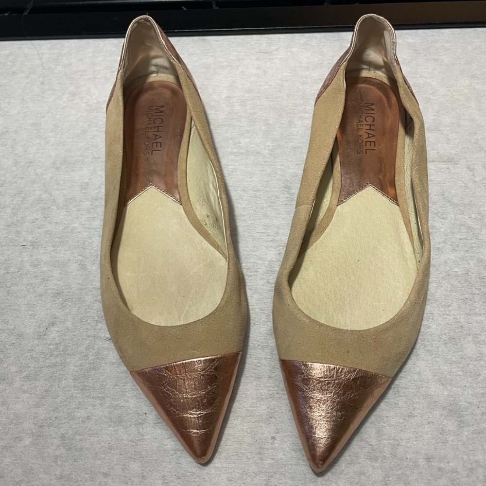 MICHAEL KORS Carissa Toe Cap Flat Rose Pointed - Picture 2 of 9